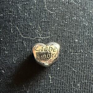 Silver Heart Charm with Liebe Amore Engraving